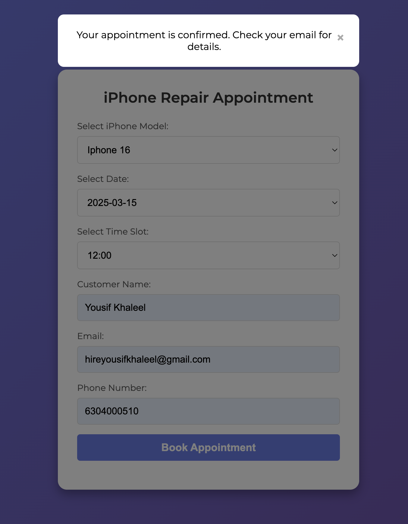 iRepair Scheduler